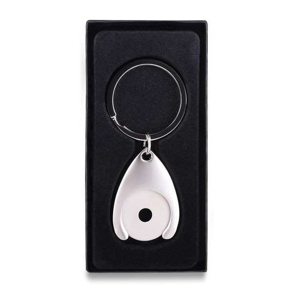 Disc token metal keyring