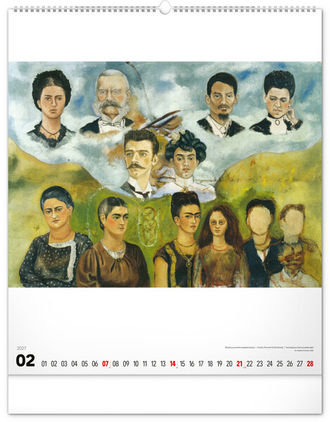 Notique Nástěnný Kalendář Frida Kahlo 2027, 48 x 56 cm