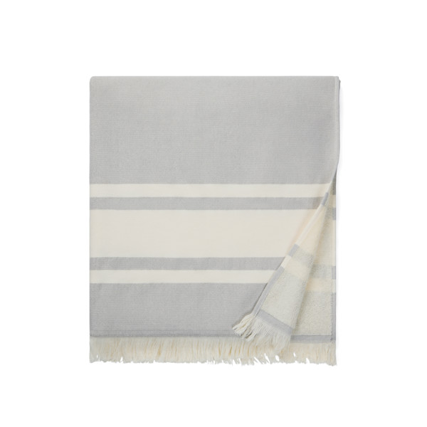 Brisača za hamam Vinga Tolo 180x80cm, 360gsm - Siva / Izklopljena bela