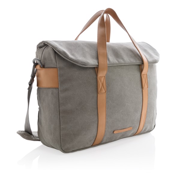 Canvas laptop bag PVC free - Storm Grey