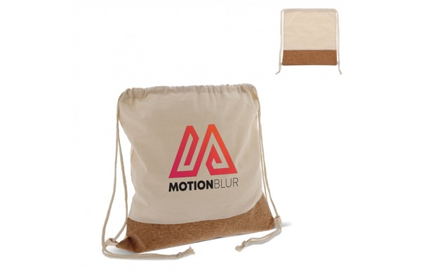 Drawstring bag Cork with cotton cords 38x41cm