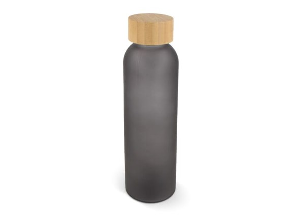 100% Merch - Wasserflasche Glas & Bambus 500ml - Dunkelgrau - EuropeGift