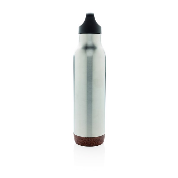 Bouteille isotherme étanche avec finition liège - Argent