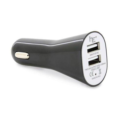 CHARGEUR USB VOITURE DOUBLE - Blanc