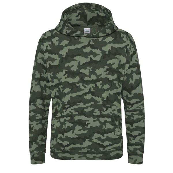 Dječja maskirna majica s kapuljačom - Zelena Camo / XS