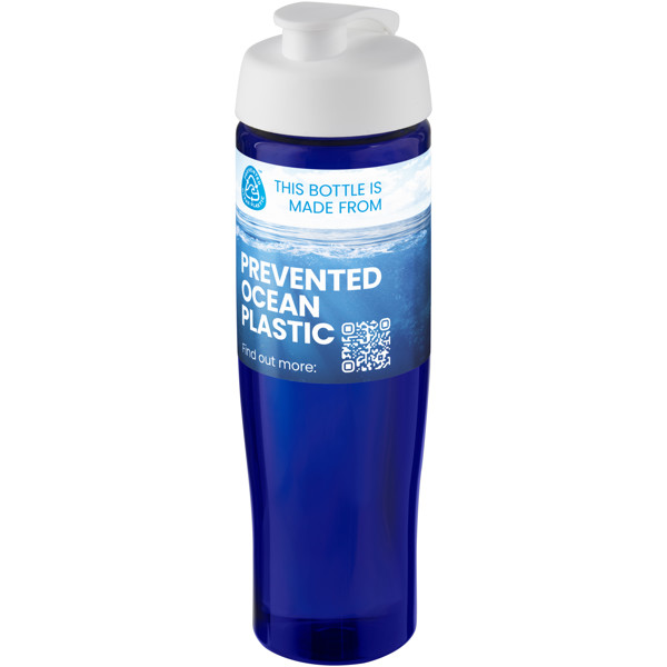Bouteille de sport H2O Active® Eco Tempo de 700 ml avec couvercle à bec verseur - Blanc / Bleu
