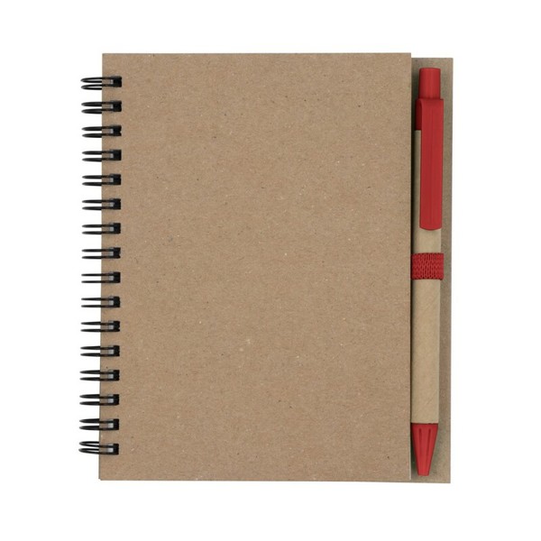 Notebook A6 with ball pen | Sidney - red
