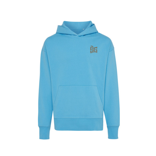 Sweat à capuche en coton recyclé Iqoniq Yoho - Tranquil Blue / M