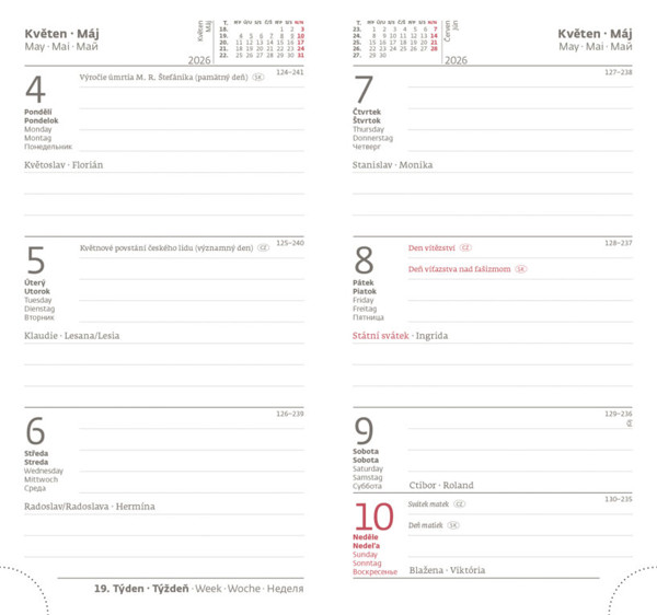 Vreckový diár Print Classic angl. červený