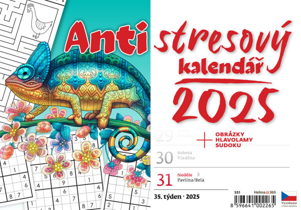 Plánovací stolní kalendář Antistresový pracovní 2025