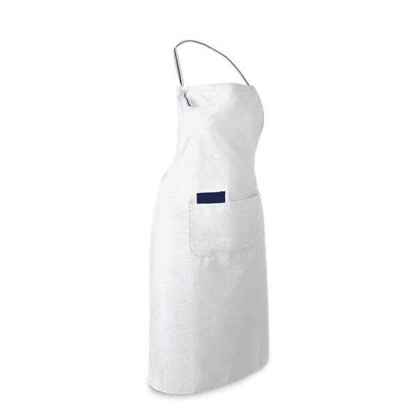 CHIVES. Apron in cotton and polyester (150 g/m²) - White