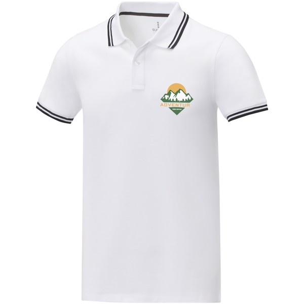 Polo de manga curta com friso para homem "Amarago" - Branco / 2XL
