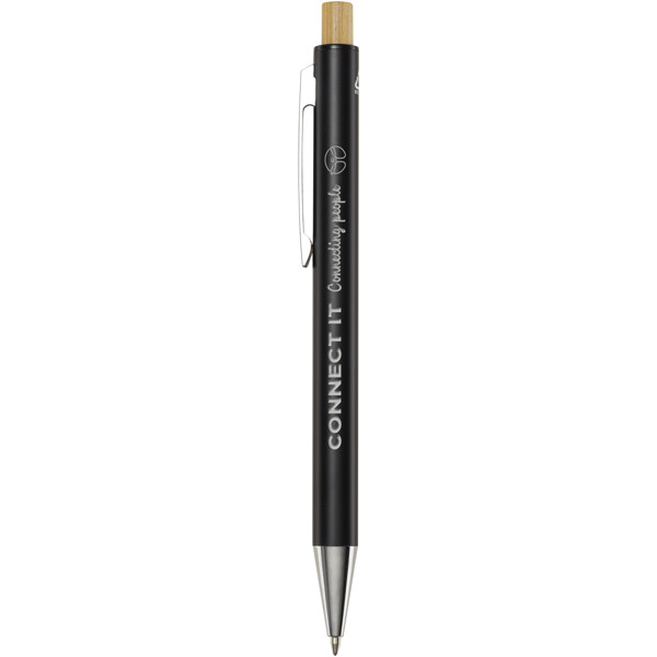 Guľôčkové pero Cyrus z recyklovaného hliníka - Jednofarebná čierna