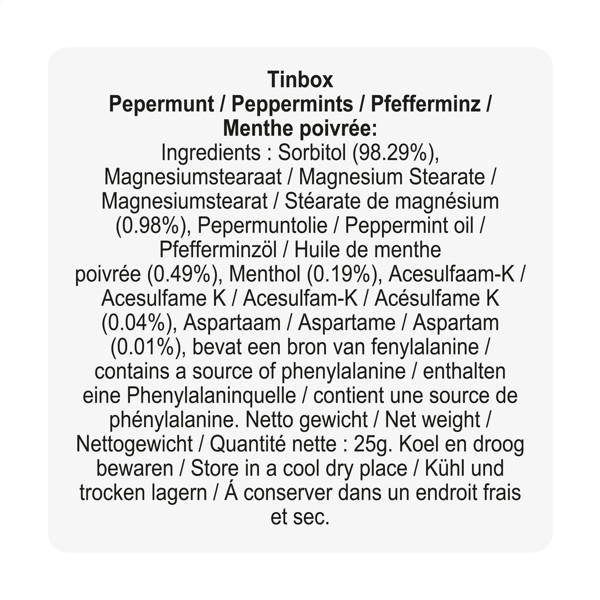 TinBox pastilles à la menthe - Blanc