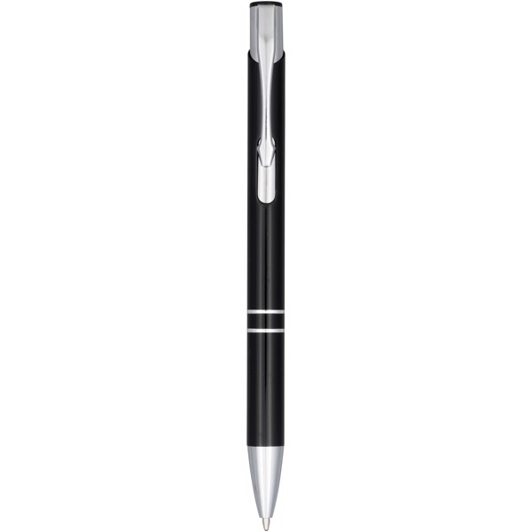 Moneta anodized aluminium click ballpoint pen (blue ink) - Solid Black