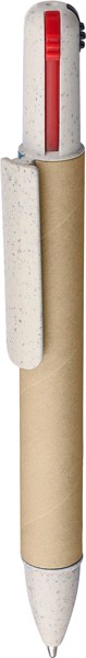 Esferográfica de quatro cores em cartão reciclado Deborah - Black