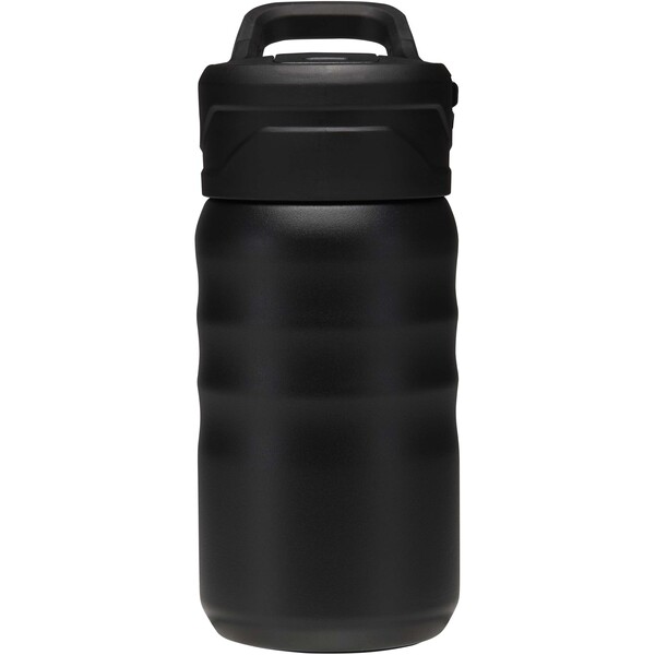 Knox 350 ml RCS recycled double wall stainless steel sport bottle with flip straw - Black