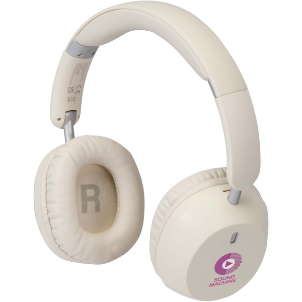 Casque supra-auriculaire Hoggar pliable ANC et ENC en plastique recyclé - Blanc