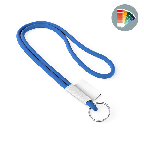 Polyester 2-tone cord lanyard with full colour label - Own PMS / Ring hook