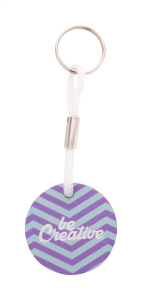 Porte-clés personnalisé Woody Plus A - Blanc / Naturelle