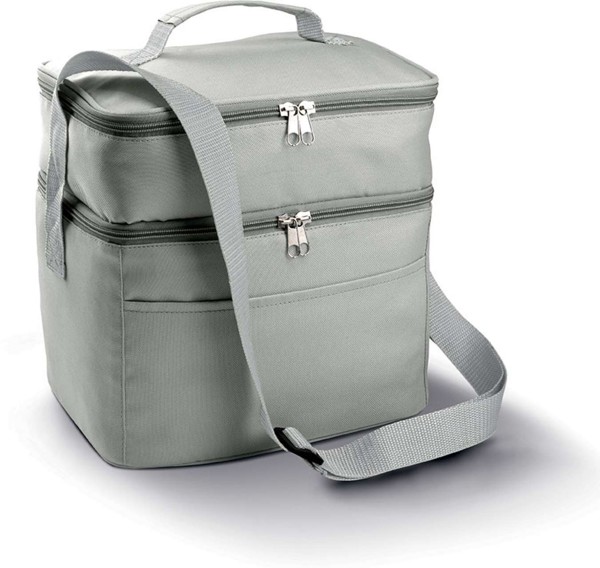 Double Compartment Cooler Bag - Light Grey