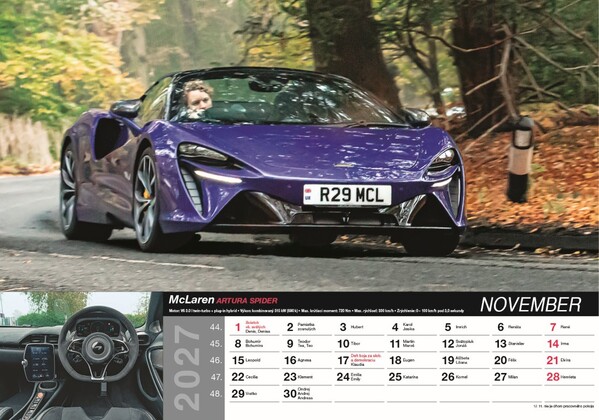 Nástenný Kalendár Fast Cars 2027