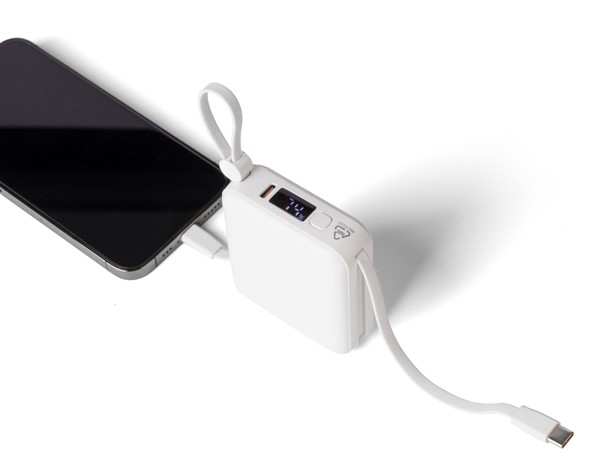 Recycled ABS powerbank Jona - White