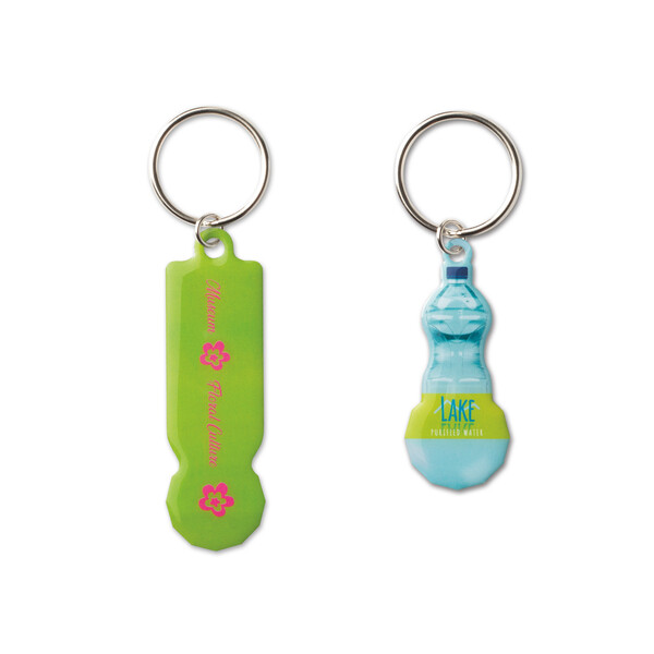 Porte-clés jeton en aluminium - £1 (nouveau) / Emballé dans du papier de soie