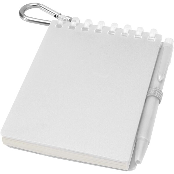 Lig Mini gerecycleerd outdoor notitieboek met zachte kaft en balpen (zwarte inkt) - Transparent