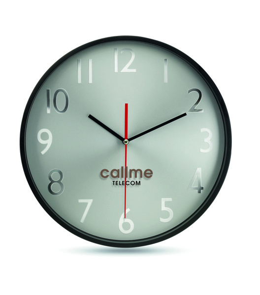 Wall clock w silver background Rondo
