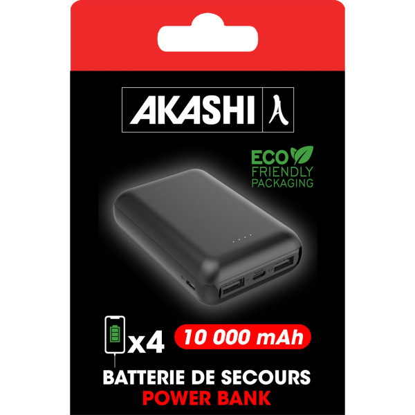 GOMU - BATTERIE DE SECOURS ULTRA COMPACTE - 10 000 MAH NOIRE