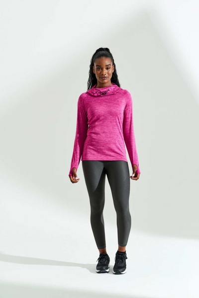 Women's Cool Cowl Neck Top - Grey Melange / XL