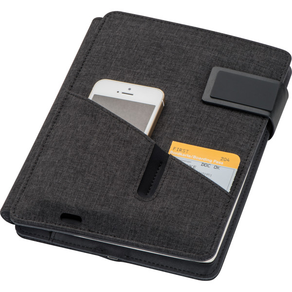 Notebook with powerbank FABIOLA - Black