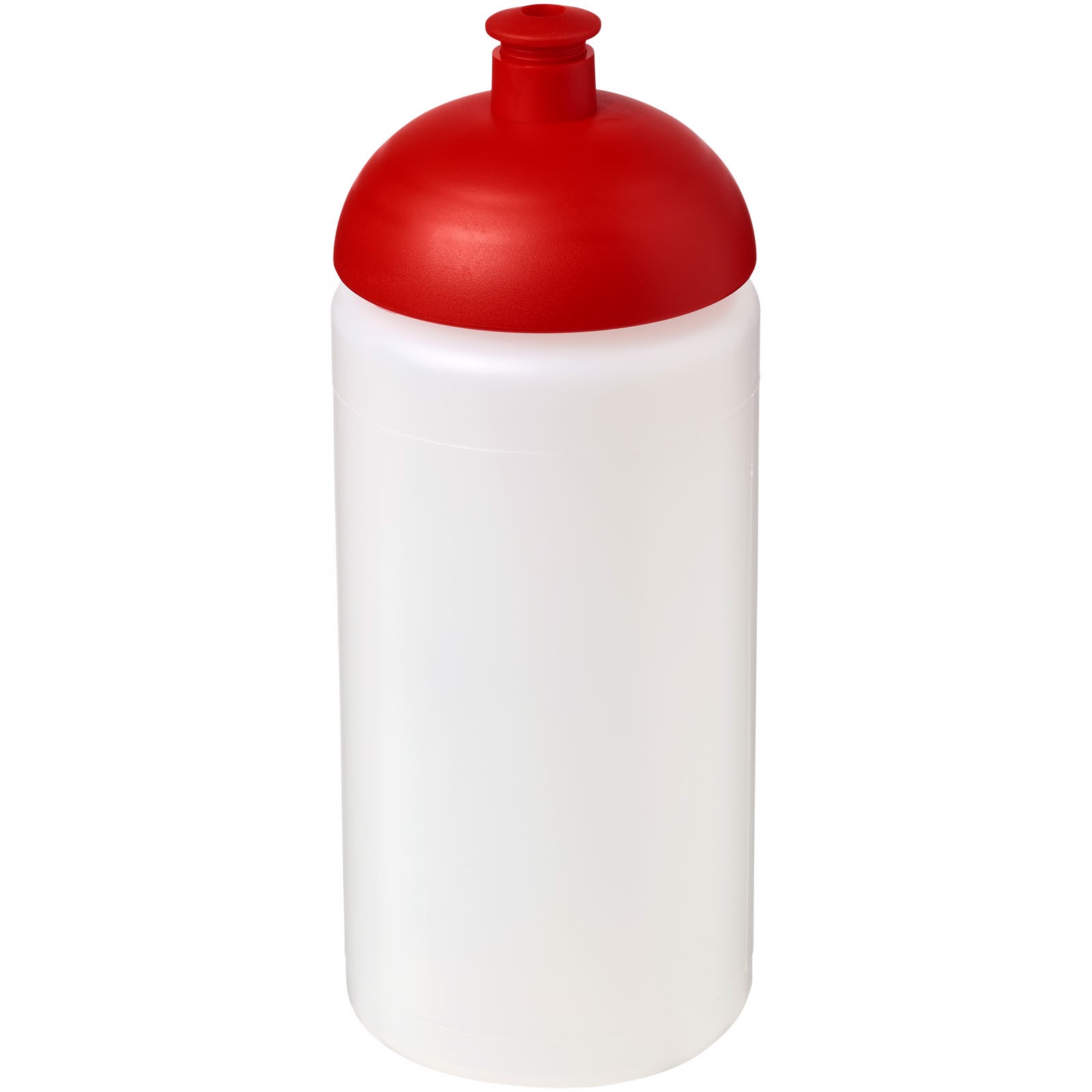 Sportovní láhev s kupolovitým víčkem Baseline® Plus grip 500 ml - Průhledná / Červená s efektem námrazy