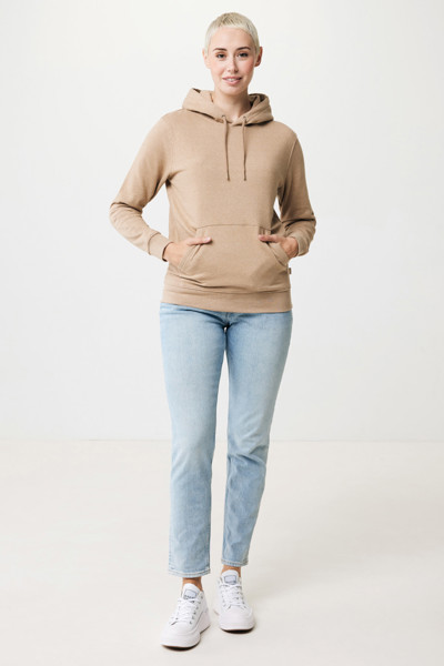 Sweat à capuche en coton recyclé et non teinté Iqoniq Torres - Heather Brown / L