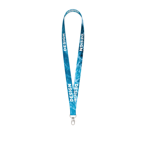 Sublimation Lanyard aus recyceltem Polyester (RPET) - 25mm Breite / Metallkarabiner