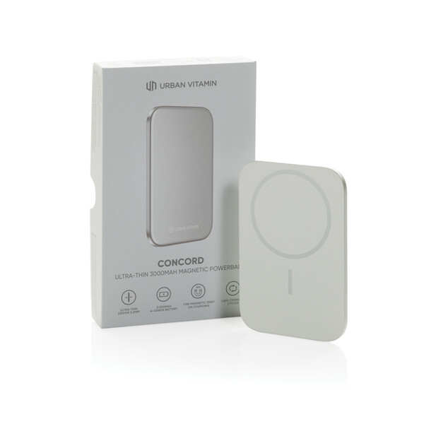 Urban Vitamin Concord RCS Ultra dunne 3000mAh powerbank - Zilver