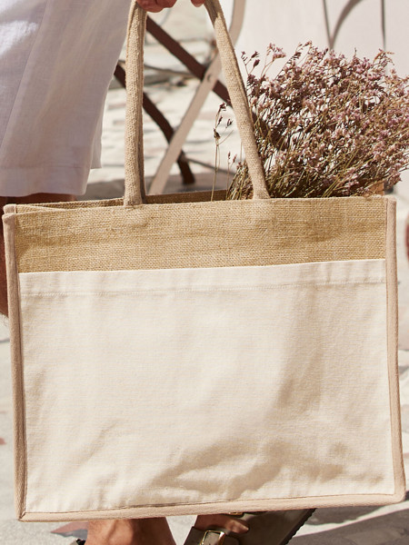 Cotton Pocket Natural Starched Jute Shopper