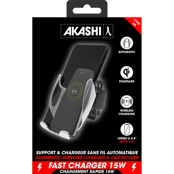 KONTAKUTO - SUPPORT VOITURE AUTOMATIQUE AVEC CHARGE RAPIDE SANS FIL 15W