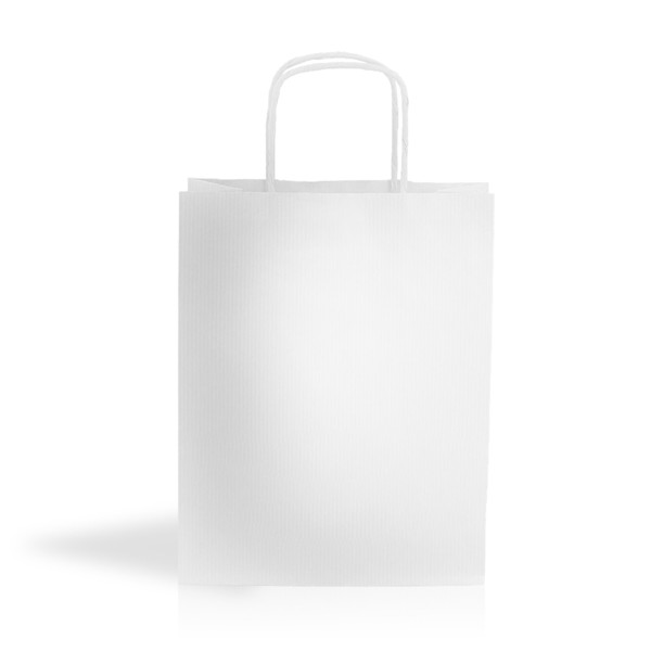 Saco Papel Kraft 90G/M2 18X24x8cm - Branco