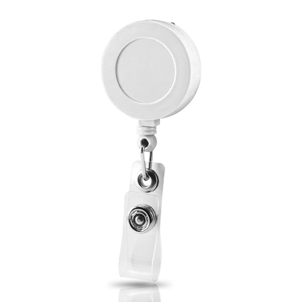 Porte-Badge Extensible Avec Accessoire En Résine - Blanche