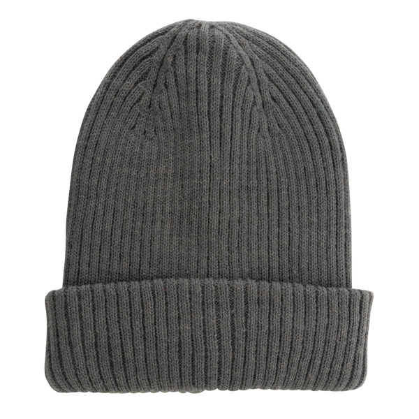 Dvojito pletená beanie čapica Impact z Polylana® AWARE™ - Antracitová