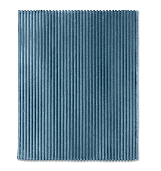 RPET fleece striped blanket Nieve - Petrol
