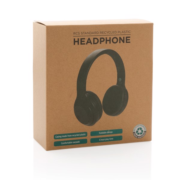 Casque audio en plastique recyclé RCS - Noir