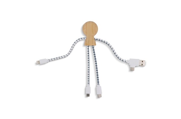 Xoopar Mr. Bio charging cable, bamboo, Tyvek