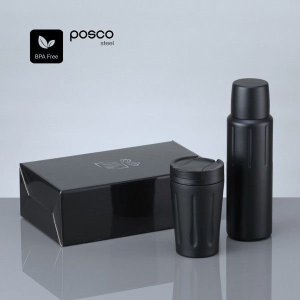 Scandic Set: Termálny Hrnček 350 ml A Termoska 750 ml - Čierna