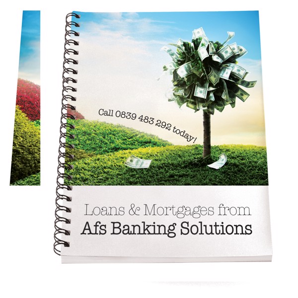 Desk-Mate® A4 notebook synthetic cover - White / Black