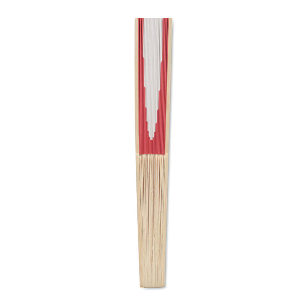 Funfan manual hand fan, bamboo, paper fabric - White