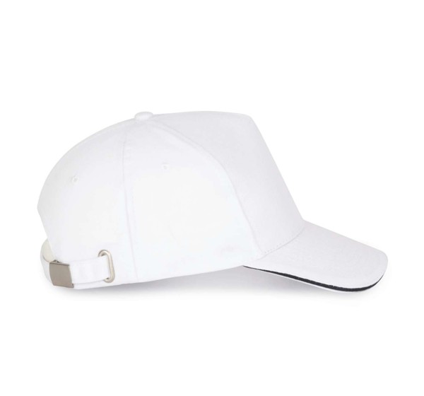 Sandwich Peak Cap - 5 Panels - White / Navy