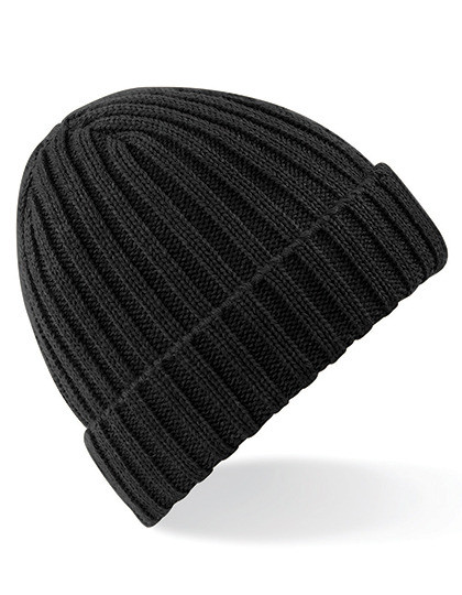 Chunky Ribbed Beanie - Black / One Size